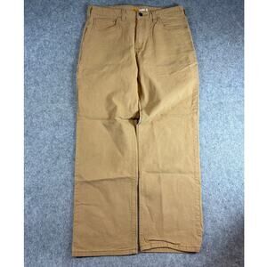 Carhartt Pants Mens Brown Canvas Relaxed Fit Utility Carpenter Workwear 34x30
